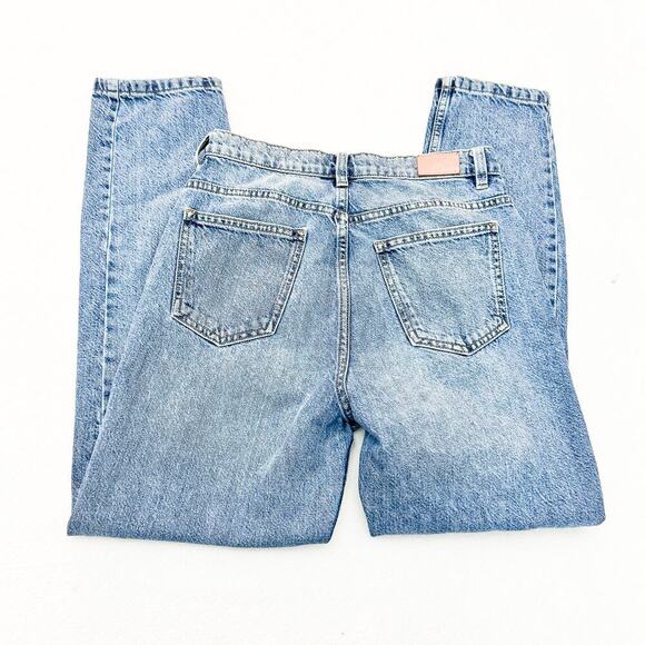 Zara Straight Leg Acid Wash Denim Jeans Zip Fly Size 02 - Picture 5 of 8